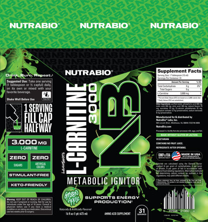 NutraBio LeanShots Green Apple Label