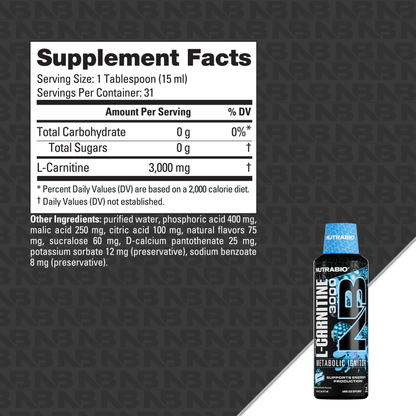 NutraBio LeanShots Blue Razz Supplement Facts 