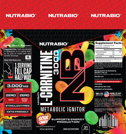 NutraBio LeanShots Sour Candy Label