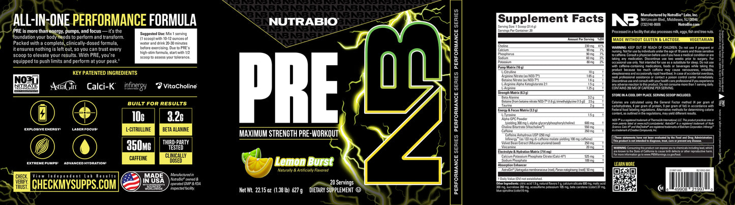 Pre Workout Label