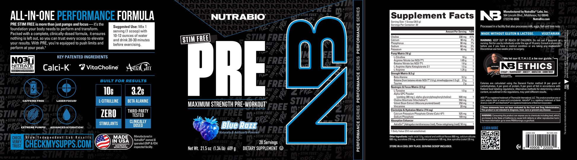 Pre Workout Stim Free Label