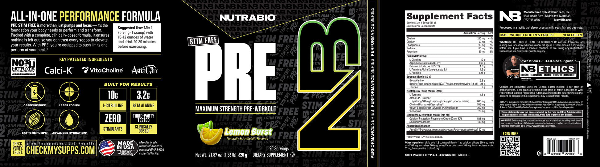 Pre Stim Free Label