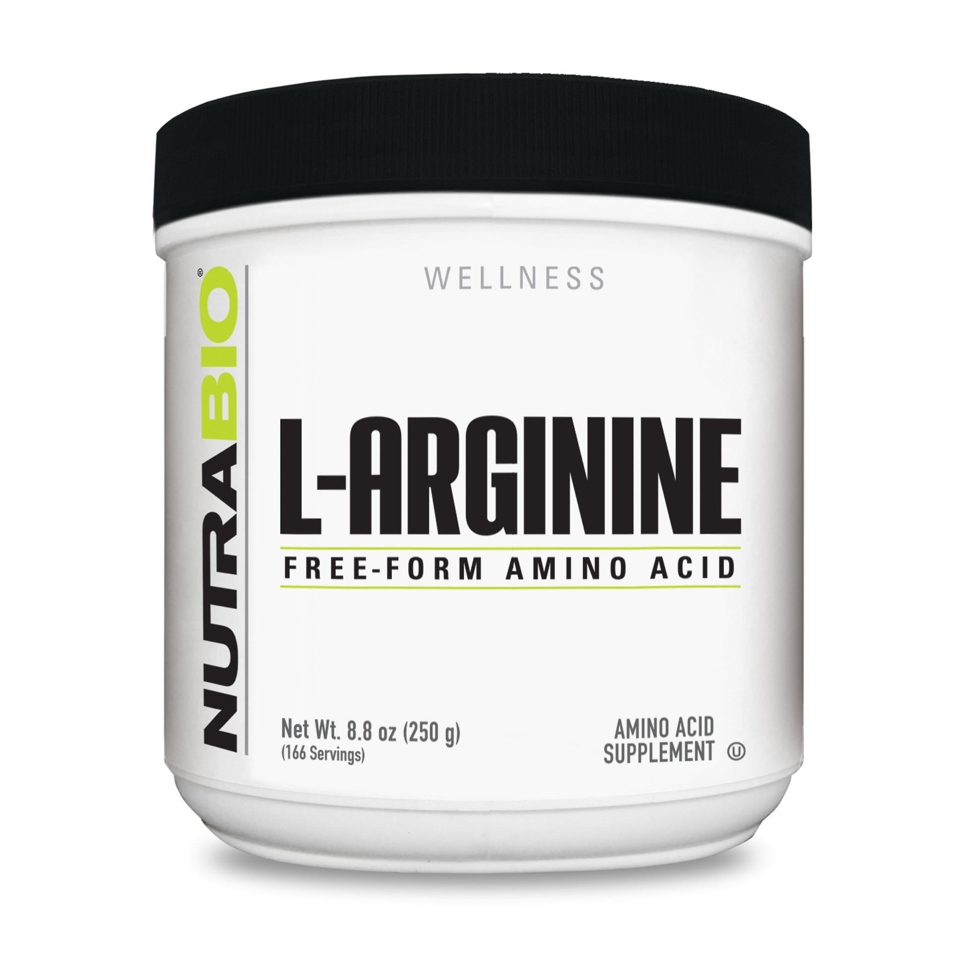NutraBio L-Arginine Free-Form Amino Acid Powder 166 Servings