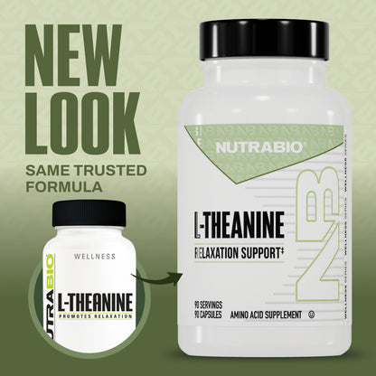 NutraBio L-Theanine 200mg Capsules 90 Servings