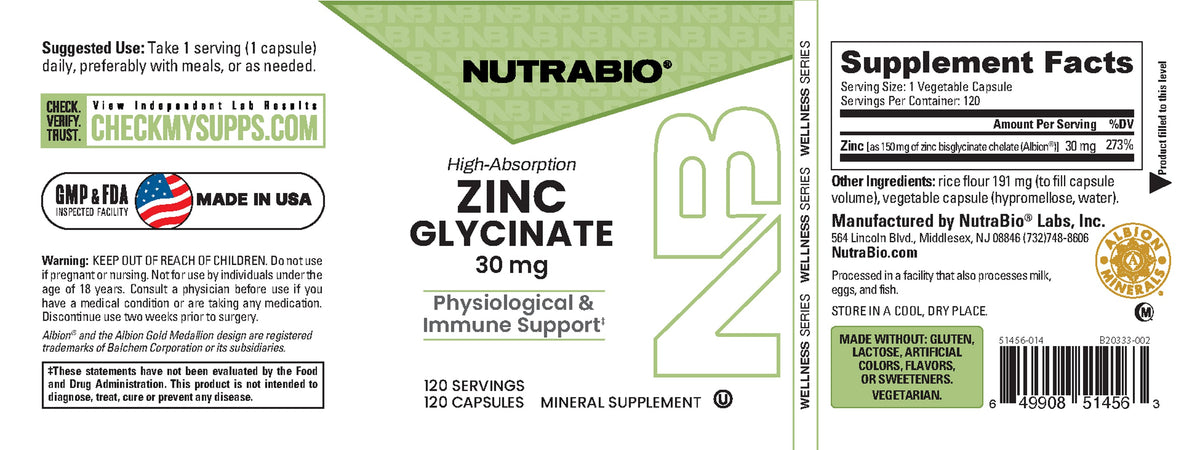 Zinc Glycinate 30 mg - 120 Servings - Image 4