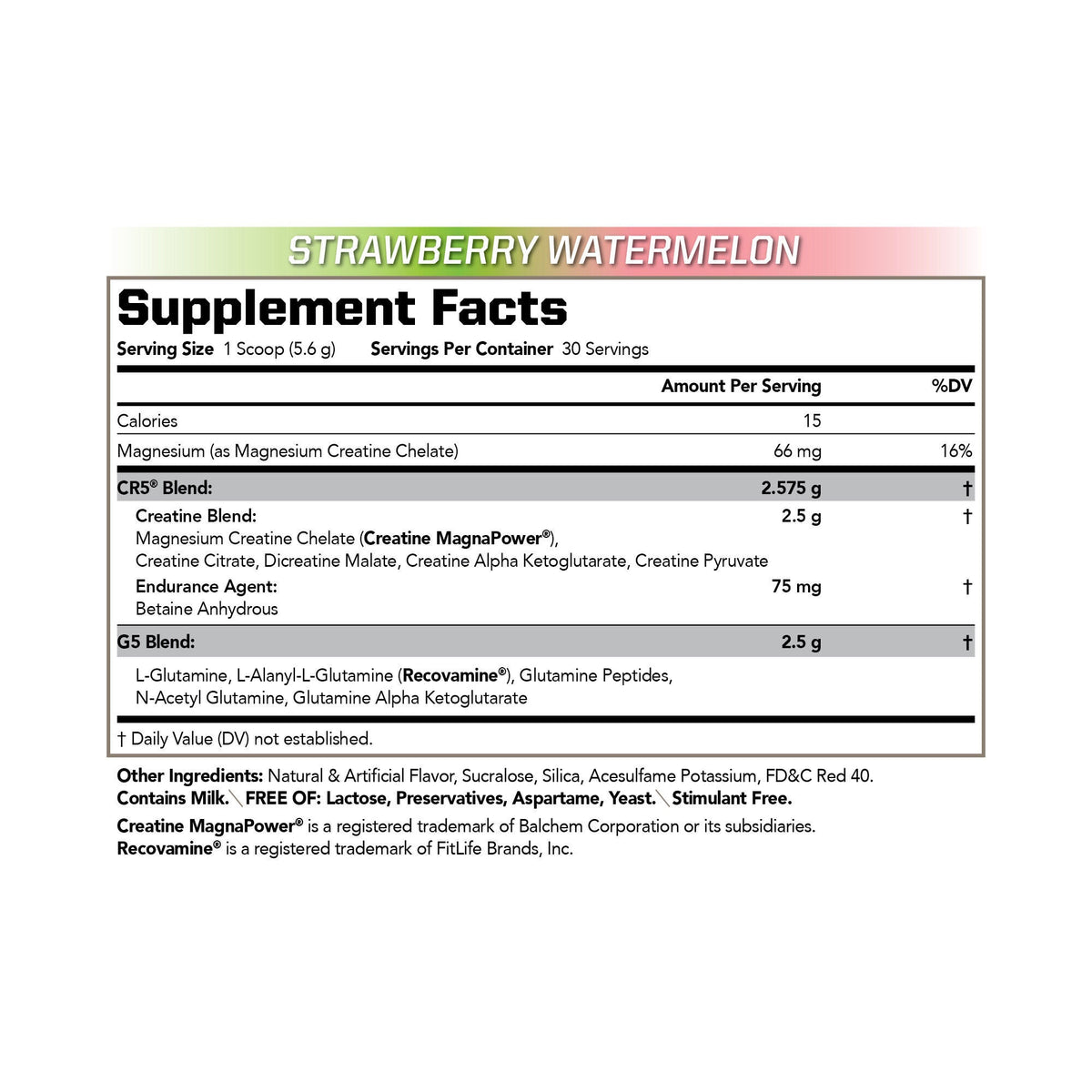 CG5® Creatine + Glutamine - Strawberry Watermelon (30 Servings)