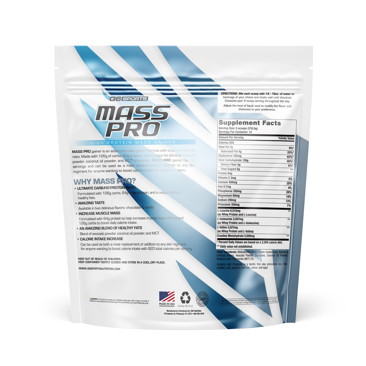 MASS PRO High Protein Mass Gainer (6.76lb Bag) - Image 5