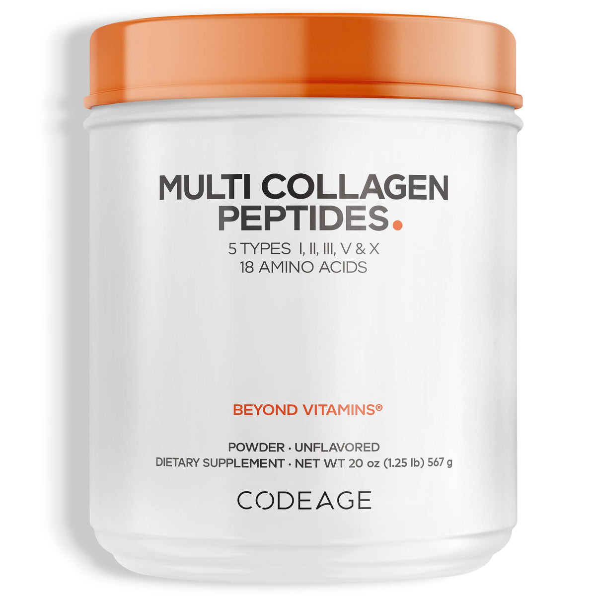 Multi Collagen Peptides Powder for healthy skin, hair, and nails. First image of six.