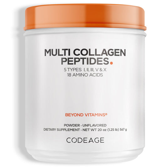Multi Collagen Peptides Powder for healthy skin, hair, and nails. First image of six.