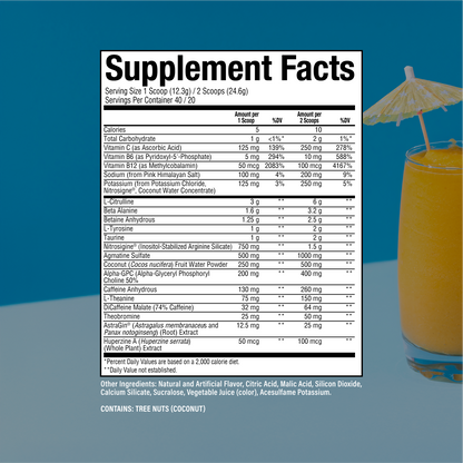 Thavage Pre-Workout supplement bottle, close-up. Boost focus, energy, and muscle pump. Image 24.