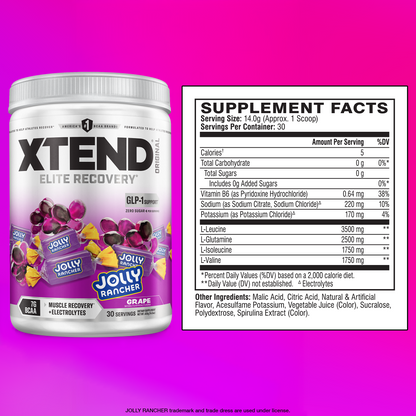 XTEND Original Grape JOLLY RANCHER supplement facts
