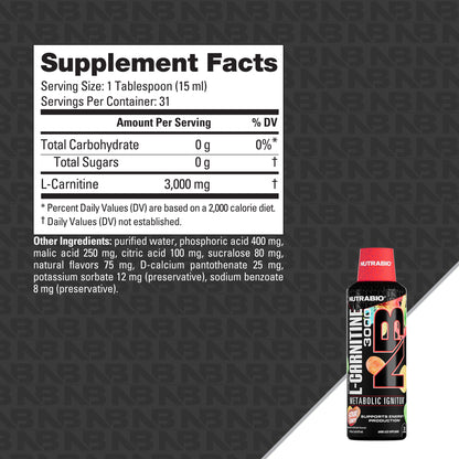 LeanShots Liquid L-Carnitine Shot (3000mg)
