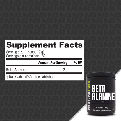 NutraBio Beta Alanine Powder 180 Servings