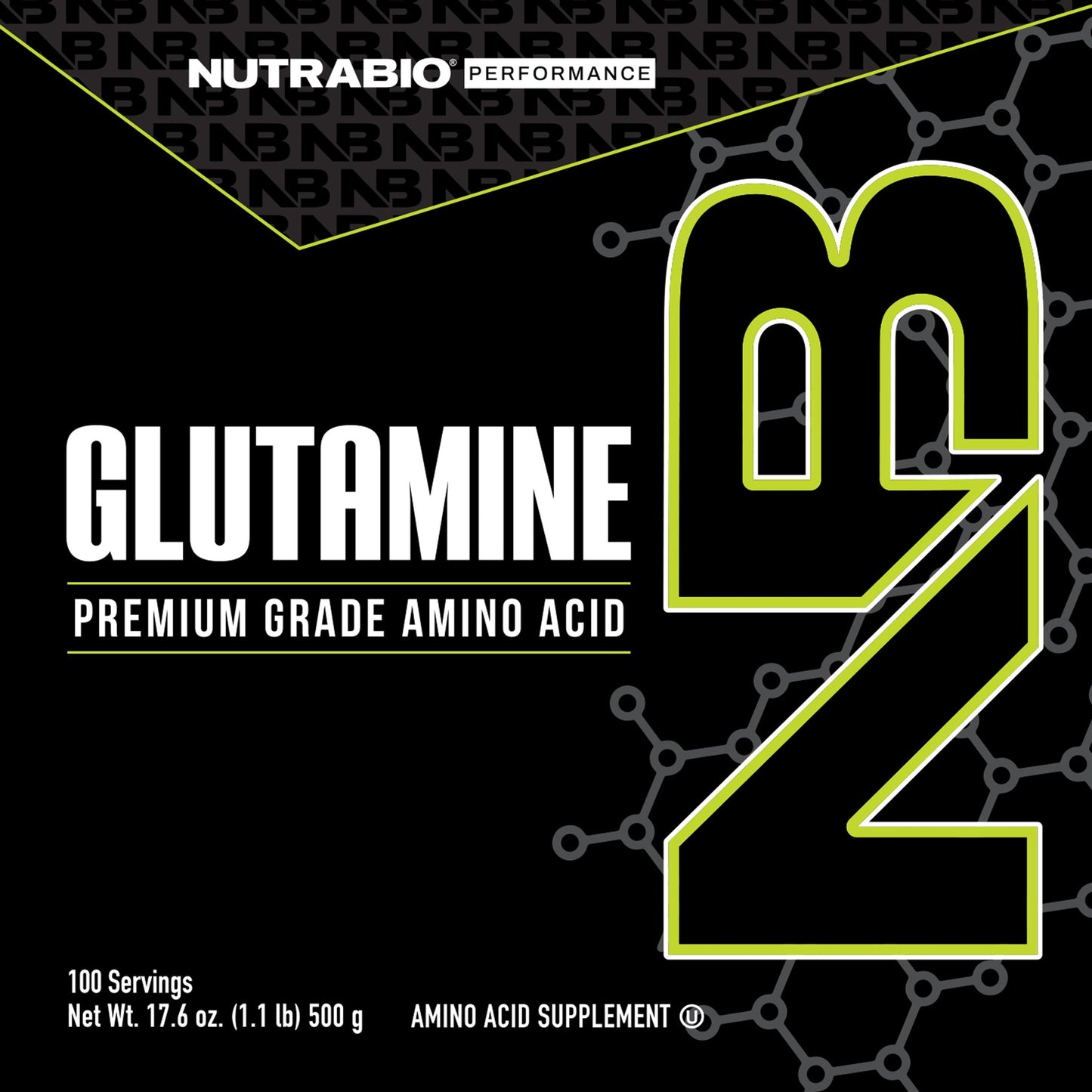 NutraBio L-Glutamine Powder 100 Servings