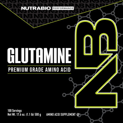 NutraBio L-Glutamine Powder 100 Servings