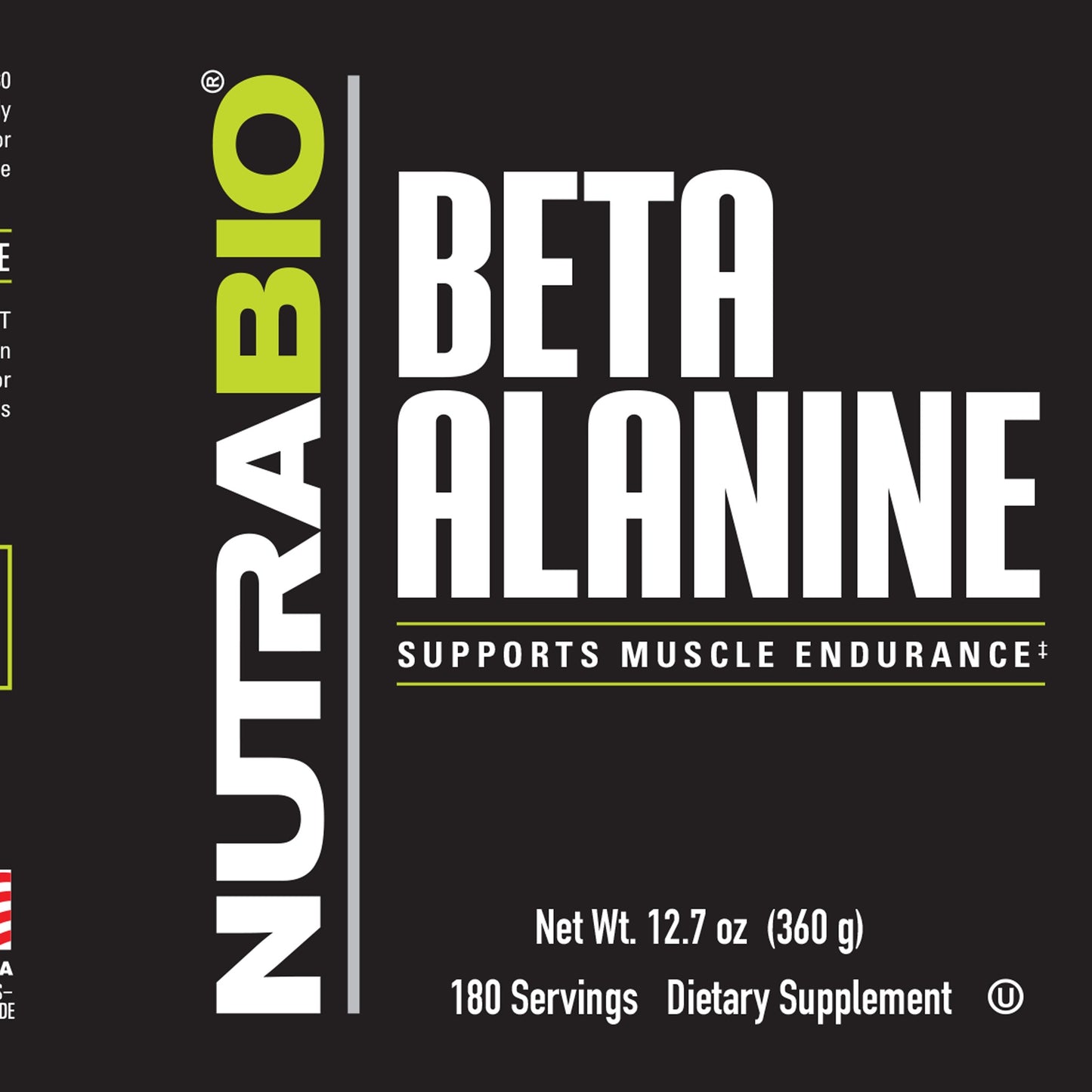 NutraBio Beta Alanine Powder 180 Servings