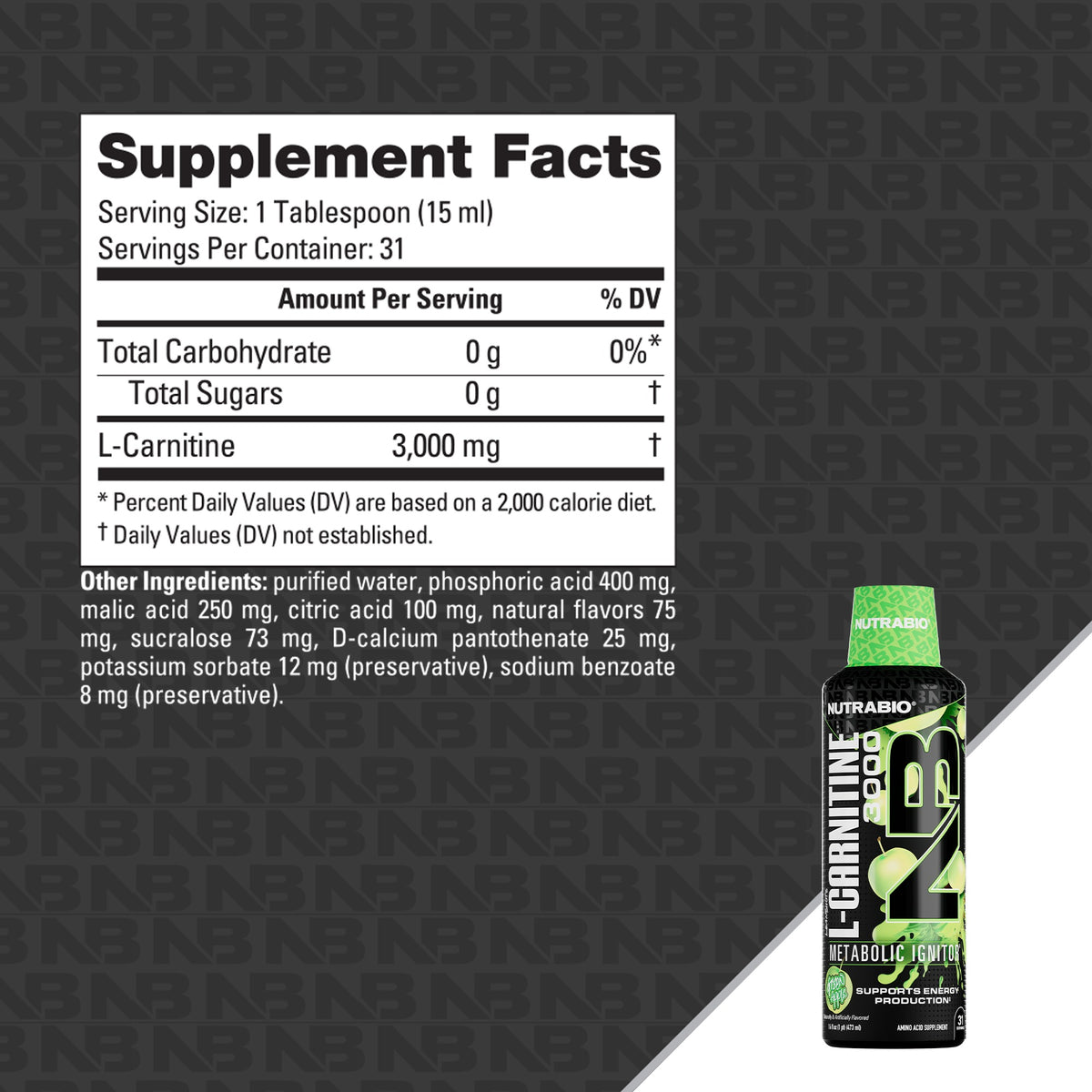 LeanShots Liquid L-Carnitine Shot (3000mg)
