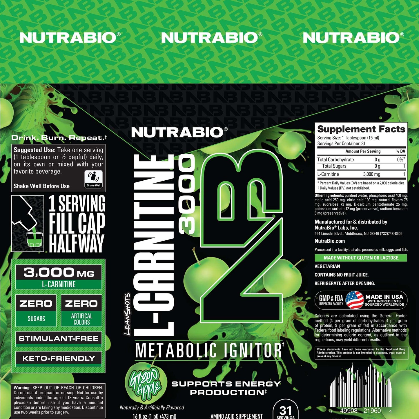 LeanShots Liquid L-Carnitine Shot (3000mg)