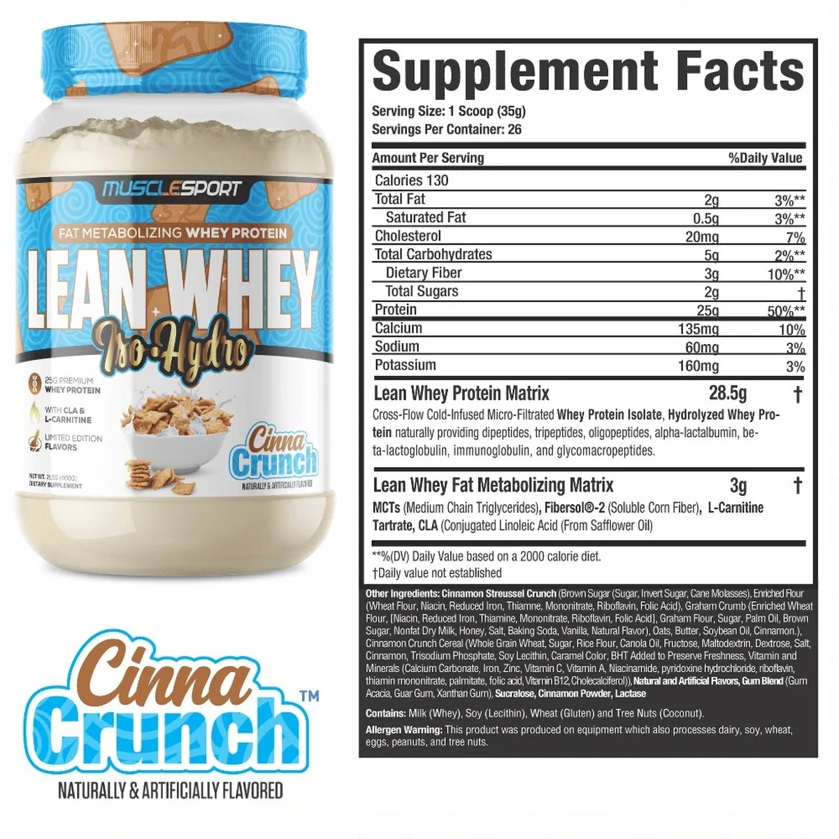 Lean Whey® Iso Hydro Protein 2lb - Standard