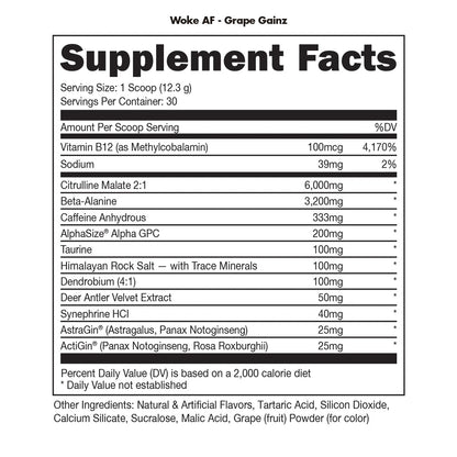 Woke AF - High Stimulant Pre-Workout