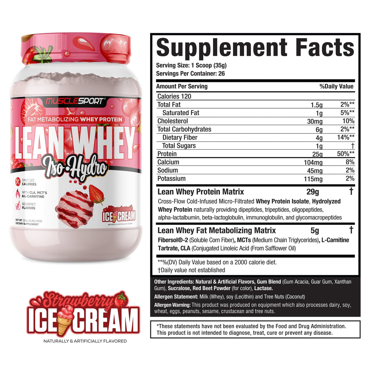 Lean Whey® Iso Hydro Protein 2lb - Standard