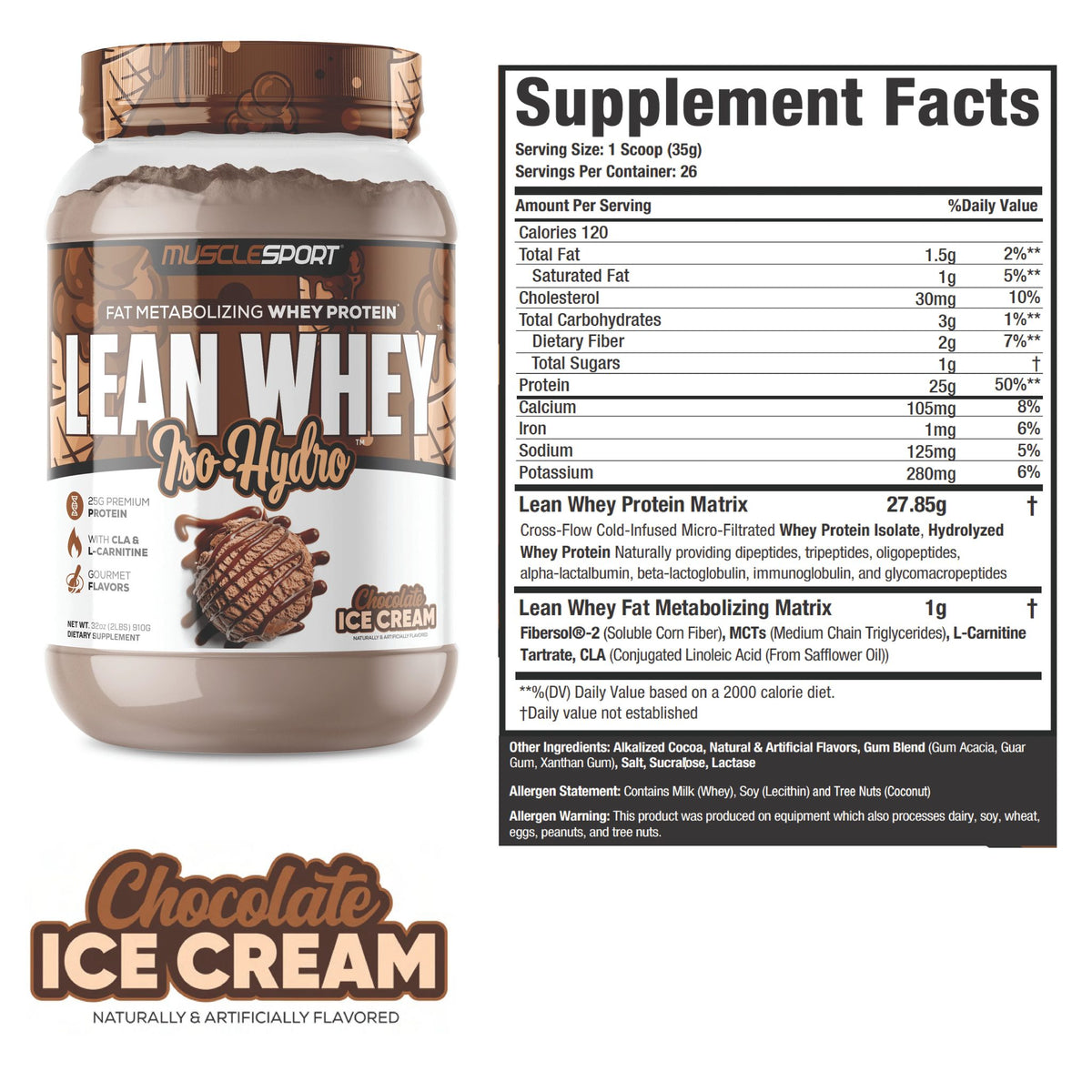 Lean Whey® Iso Hydro Protein 2lb - Standard