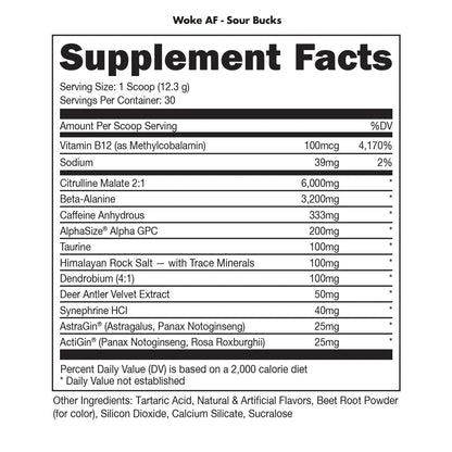 Woke AF - High Stimulant Pre-Workout