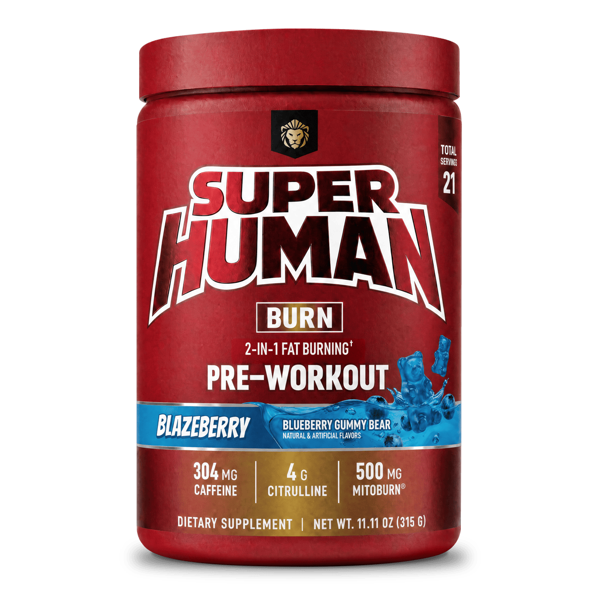 SUPERHUMAN® Burn Blazeberry (Blueberry Gummy Bear) - Alpha Lion